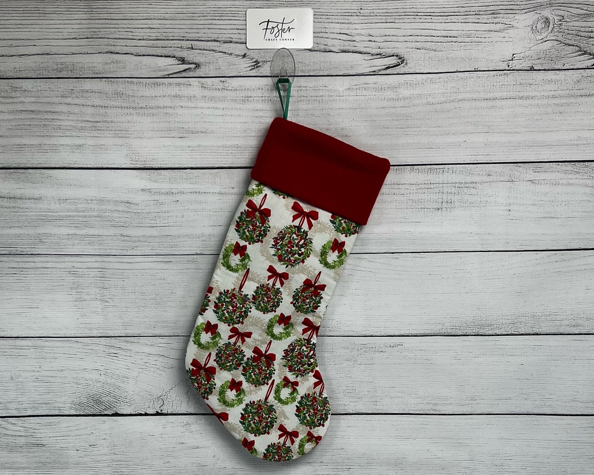 DOUBLE SIDED STOCKING Christmas and Thanksgiving Stocking - Alternative Holiday Decor - Two in one Holiday Decor - Holiday