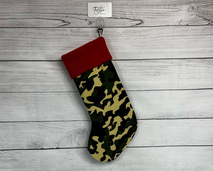 Camouflage Stocking - Camo - Forest Christmas - Alternative Christmas Stockings - Christmas - Holiday