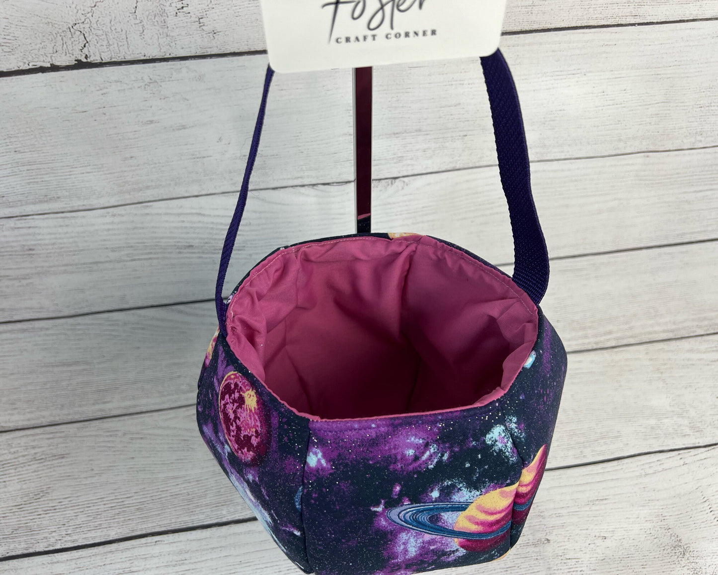 Sparkle Space and Planet Tote Bag Bag - Tote - Space - Outer Space - Pinks - Purples - Everyday - Holiday - Easter - Halloween - Party
