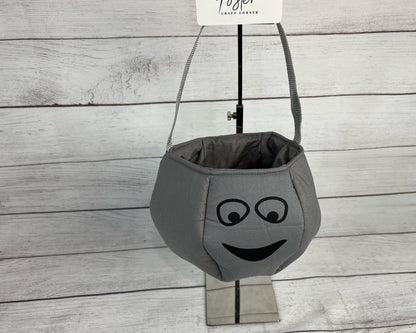 Ghost Face Tote Bag - Grey Ghost Accessory - Grey and Black - Gift - Unique Tote - Fun - Candy - Everyday - Holiday - Easter - Halloween