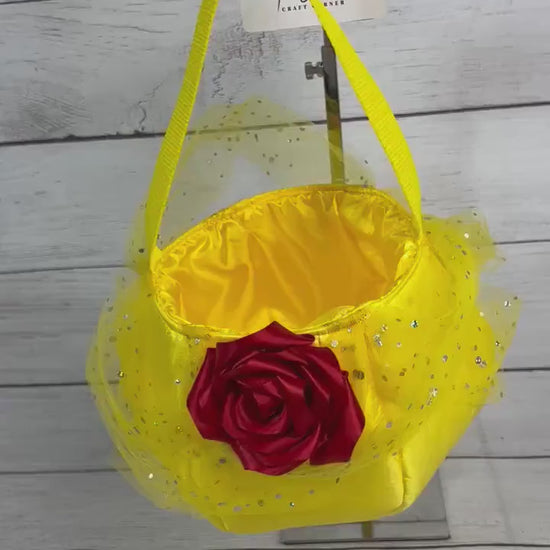Color Princess Tote Bag w/wo Rose - Rose - Princess - Dress up - Tulle - Fun - Gift - Accessories - Everyday - Holiday - Easter - Halloween