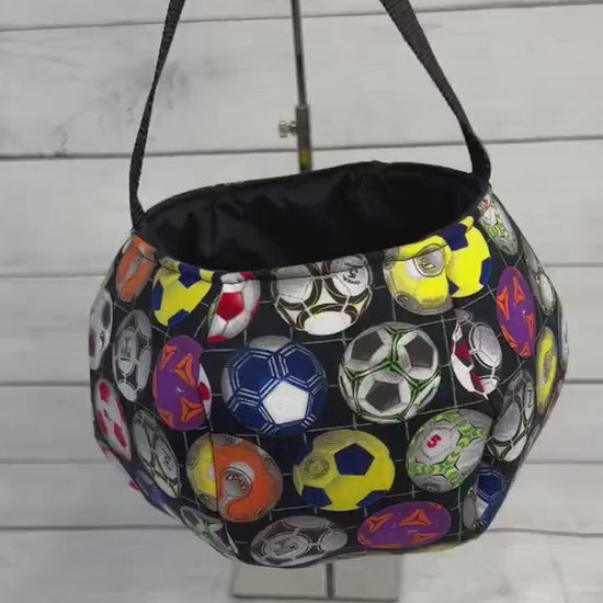 Colorful Soccer Ball Tote Bag - Goal - Net - Keeper - Striker - Everyday - Holiday - Easter - Halloween - Party - Gifts