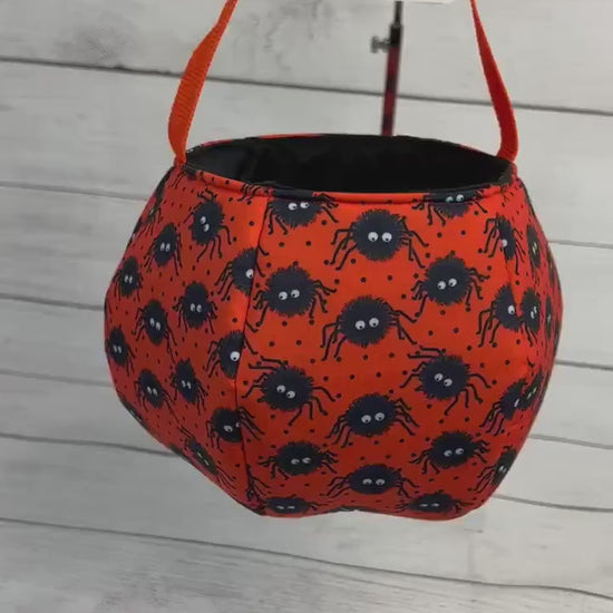 Classic Black Spider Tote Bag - Smiling Spiders - Orange - Friendly Spiders - Dot - Everyday - Holiday - Easter - Halloween - Party - Gift