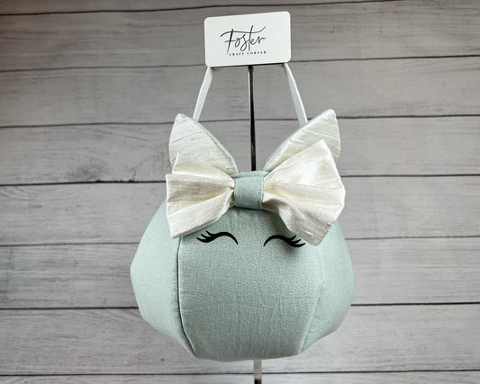Pony Tote Bag - Bag - Tote - Pony - Horse - Bow - White - Blue - Taffeta - Everyday - Holiday - Easter - Halloween - Party