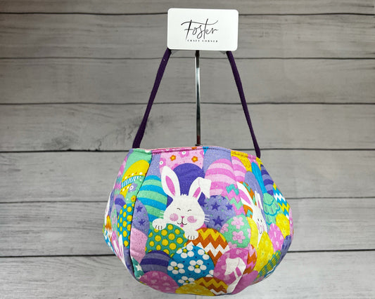 Easter Egg and Bunny Tote Bag - Bag - Tote - Bunny - Eggs - Sparkle - Multi-Colored - Everyday - Holiday - Easter - Halloween - Party - Gift