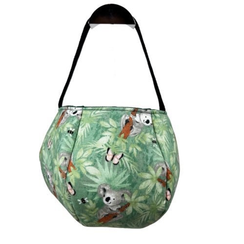 ONLY 1 LEFT: Koala and Butterfly Tote Bag - Bag - Tote - Animal - Koala - Butterfly - Green Orange - Everyday - Holiday - Easter - Halloween