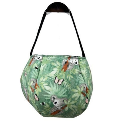 ONLY 1 LEFT: Koala and Butterfly Tote Bag - Bag - Tote - Animal - Koala - Butterfly - Green Orange - Everyday - Holiday - Easter - Halloween
