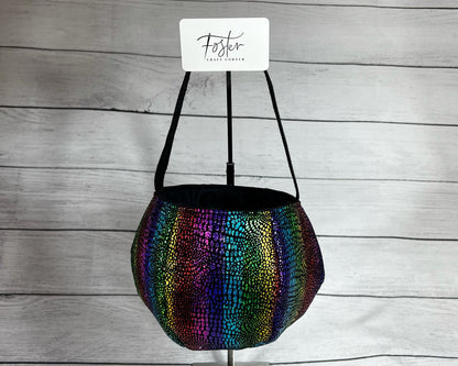 Incredible Rainbow Metallic Snake Skin Tote Bag - Scales - Shiny - Colors - Stripe - Everyday - Holiday - Easter - Halloween - Party - Gift
