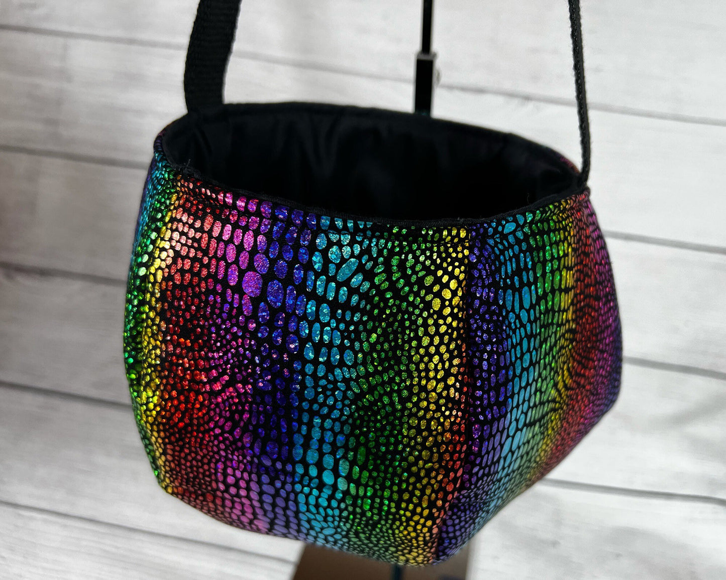 Incredible Rainbow Metallic Snake Skin Tote Bag - Scales - Shiny - Colors - Stripe - Everyday - Holiday - Easter - Halloween - Party - Gift