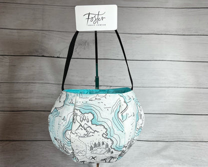 Ocean Map Tote Bag - Bag - Tote - X Marks the Spot - Sharks - Boats - Pirates - Party - Gift - Everyday - Holiday - Easter - Halloween