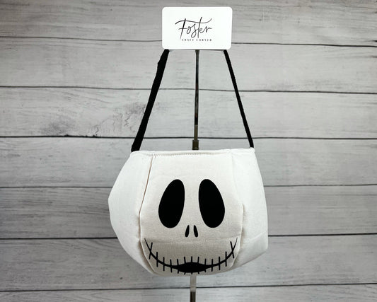 Skeleton Face Tote Bag - Skeleton Accessory - White and Black - Gift - Unique Tote - Fun - Candy - Everyday - Holiday - Easter - Halloween
