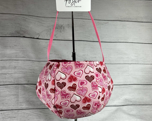 Red and Pink Heart Tote Bag - Hearts - Patter -Silver Glitter - Fun - Multi-Colored - Everyday - Holiday - Easter - Halloween - Party - Gift