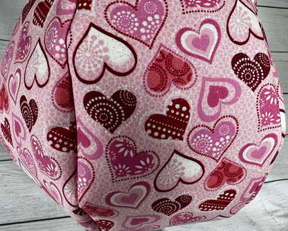 Red and Pink Heart Tote Bag - Hearts - Patter -Silver Glitter - Fun - Multi-Colored - Everyday - Holiday - Easter - Halloween - Party - Gift