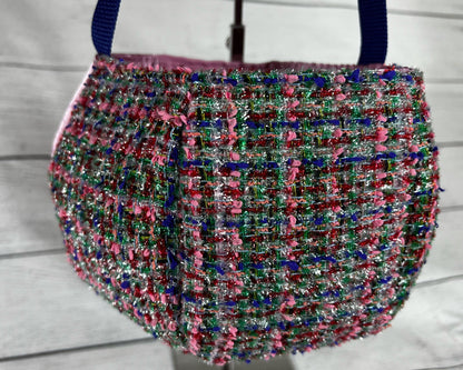 ONE OF A KIND Premium Unique Color Metallic Linton Tweed and Satin Tote Bag - Shiny -Everyday - Holiday - Easter - Halloween - Party -Gift