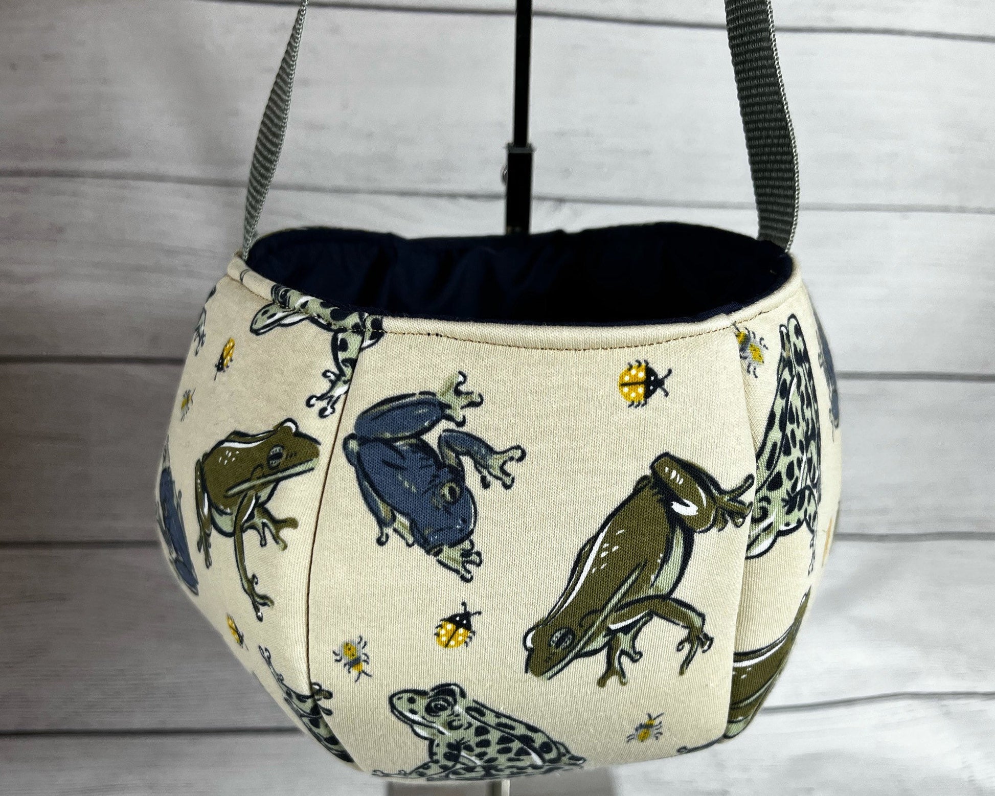 Toad and Frog Tote Bag - Yellow Ladybug - Green Spotted Frog - Animal - Blue Frog - Party - Gift - Everyday - Holiday - Easter - Halloween
