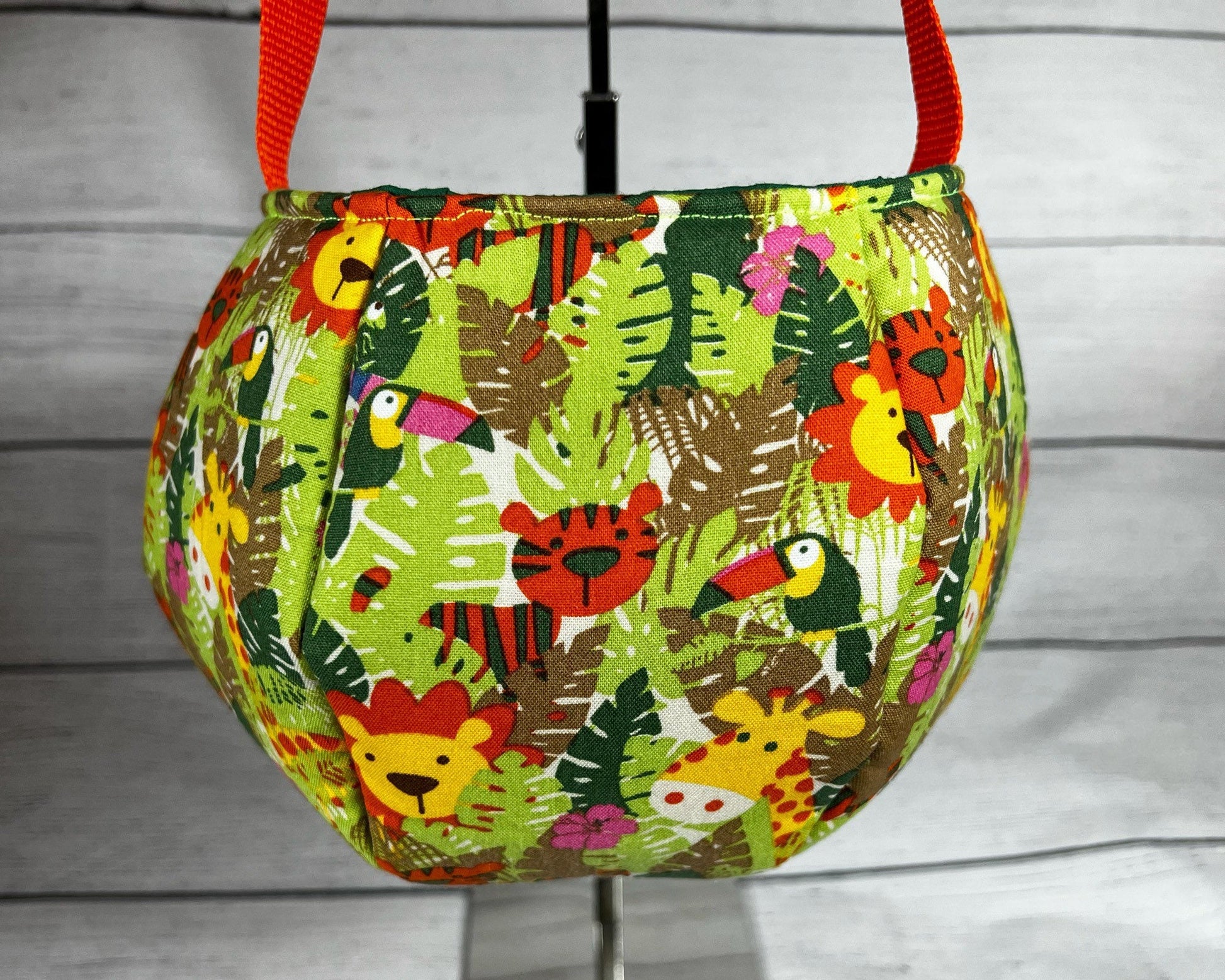 Jungle Animal Tote Bag - Toucan - Tiger - Animal - Lion - Jungle - Pink Flowers - Leaves - Gift - Everyday - Holiday - Easter - Halloween
