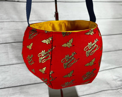 Wonder Woman Hand-Made Tote Bag - Female Super Hero - Flying - Super Hero - Everyday - Holiday - Gift - Easter - Halloween - Party