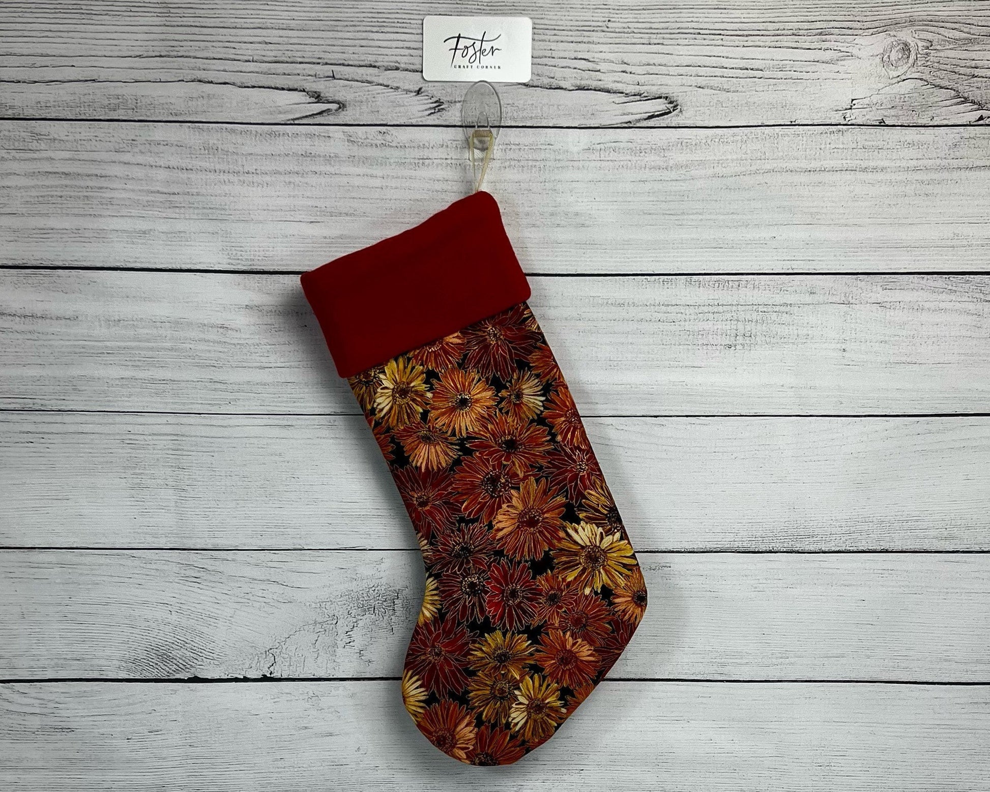DOUBLE SIDED STOCKING Christmas and Thanksgiving Stocking - Alternative Holiday Decor - Two in one Holiday Decor - Holiday