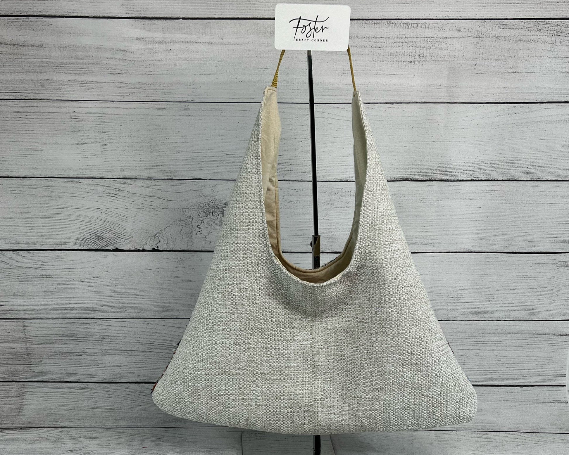 Linton Tweed Fabric One of a Kind Hobo Tote with two pieces of