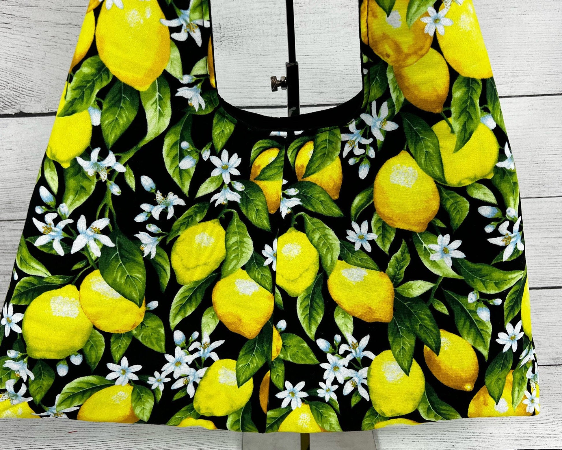 Lemon and Flower Hobo Shoulder Bag - Handmade Handbag - Unique Bag - Cool Hobo - Fun Tote - Smaller Hobo - Shoulder Bag