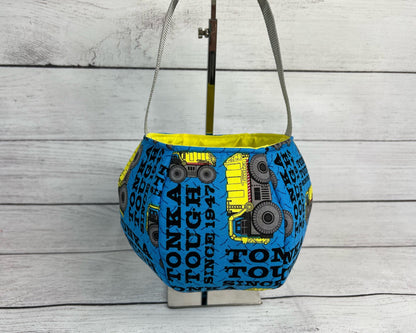 Construction Truck Bag - Tote -  Tough - Yellow Dump Truck - Toys - Monster Truck -  Gift - Everyday - Holiday - Easter - Halloween - Party