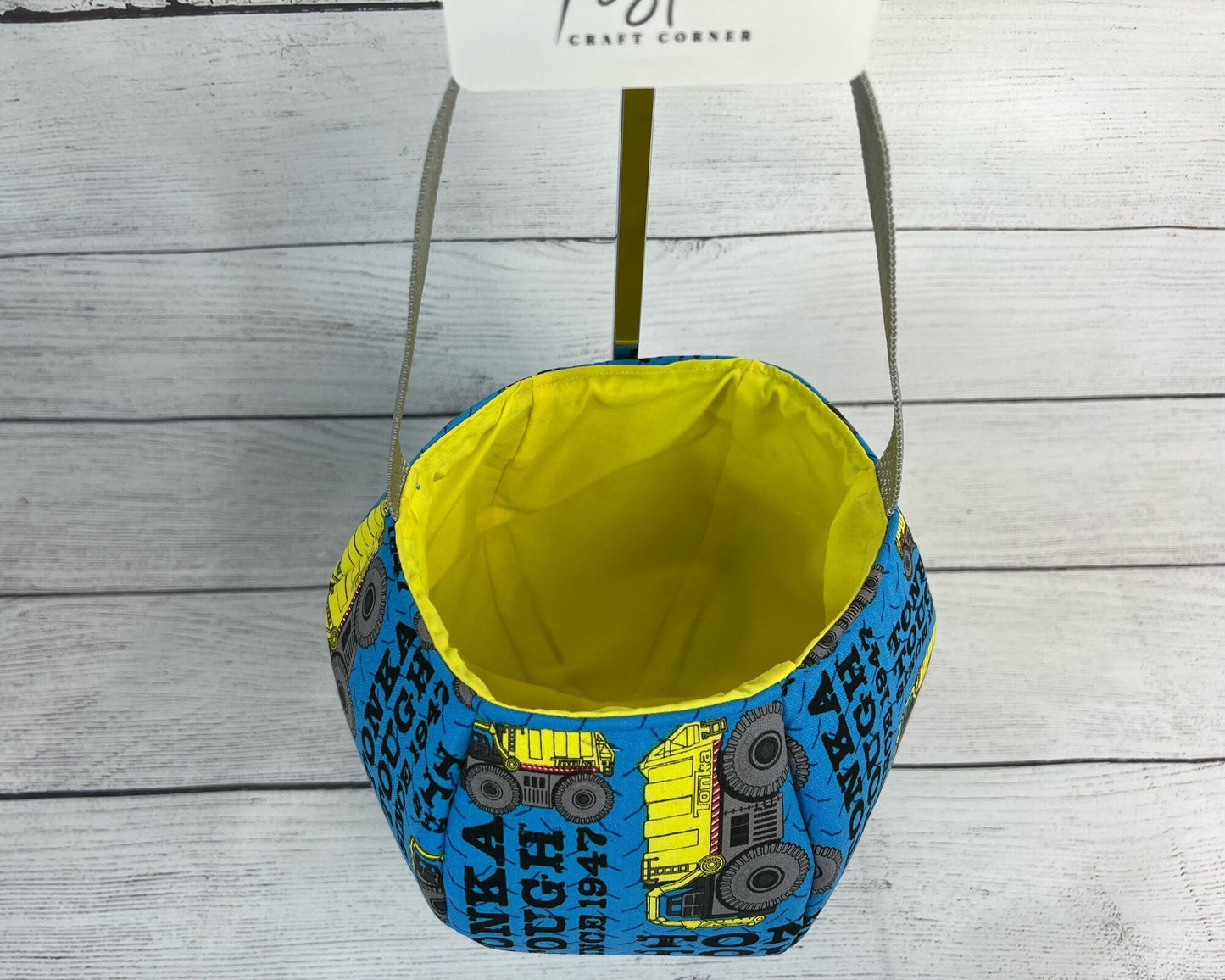 Construction Truck Bag - Tote -  Tough - Yellow Dump Truck - Toys - Monster Truck -  Gift - Everyday - Holiday - Easter - Halloween - Party