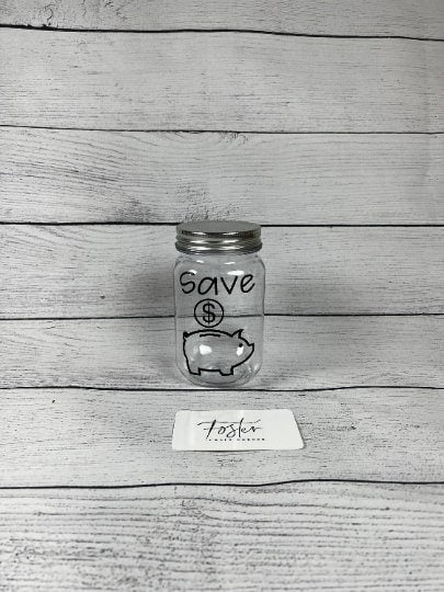 Plastic Car and Other Custom Saving Jar Jars - Save Jar - Money - Personalized - Money Bucket - Philosophy - Long Term Goal