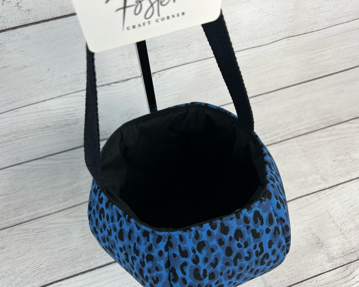 Black and Blue Leopard Tote Bag - Pattern - Birthday - Everyday - Holiday - Easter - Halloween - Party- Gift