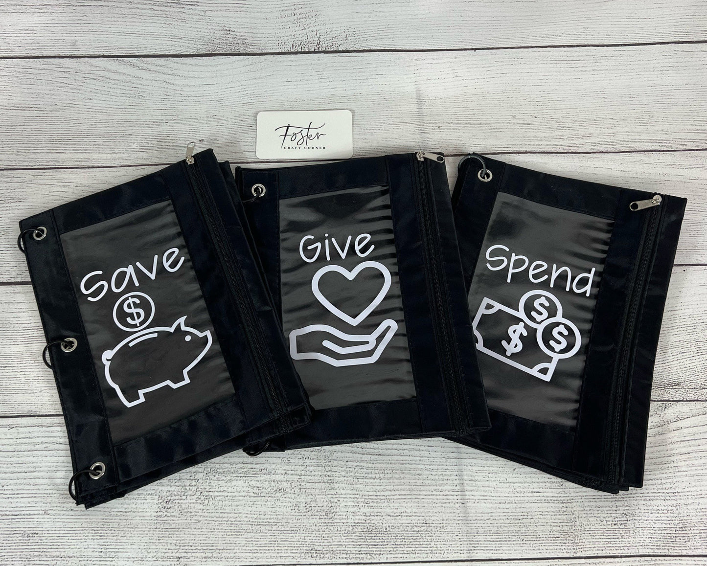Extra Envelope Pouches - Save - Spend - Give - Money - Lesson - Teaching - Personalize - Money Bucket - Philosophy - Clear - Custom - Add on