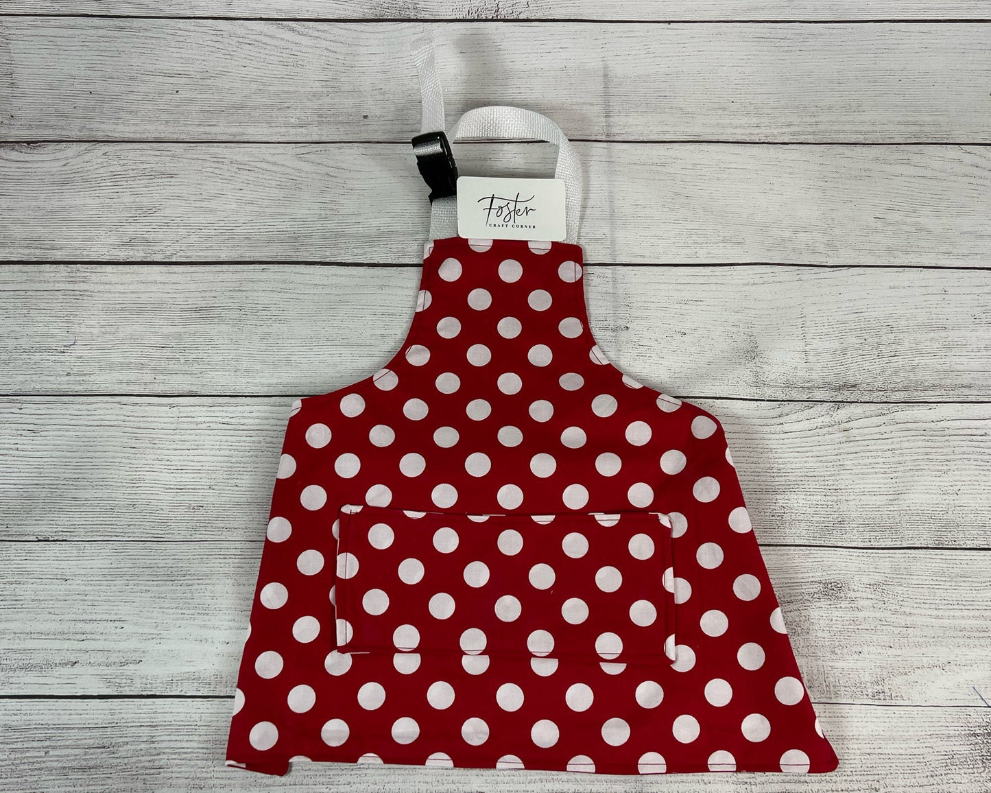 Toddler Apron - Kitchen - Cooking - Early Cooking Skills - Toddler Messes - Toddler Accessories - Polka Dot - Red and White - Small Apron