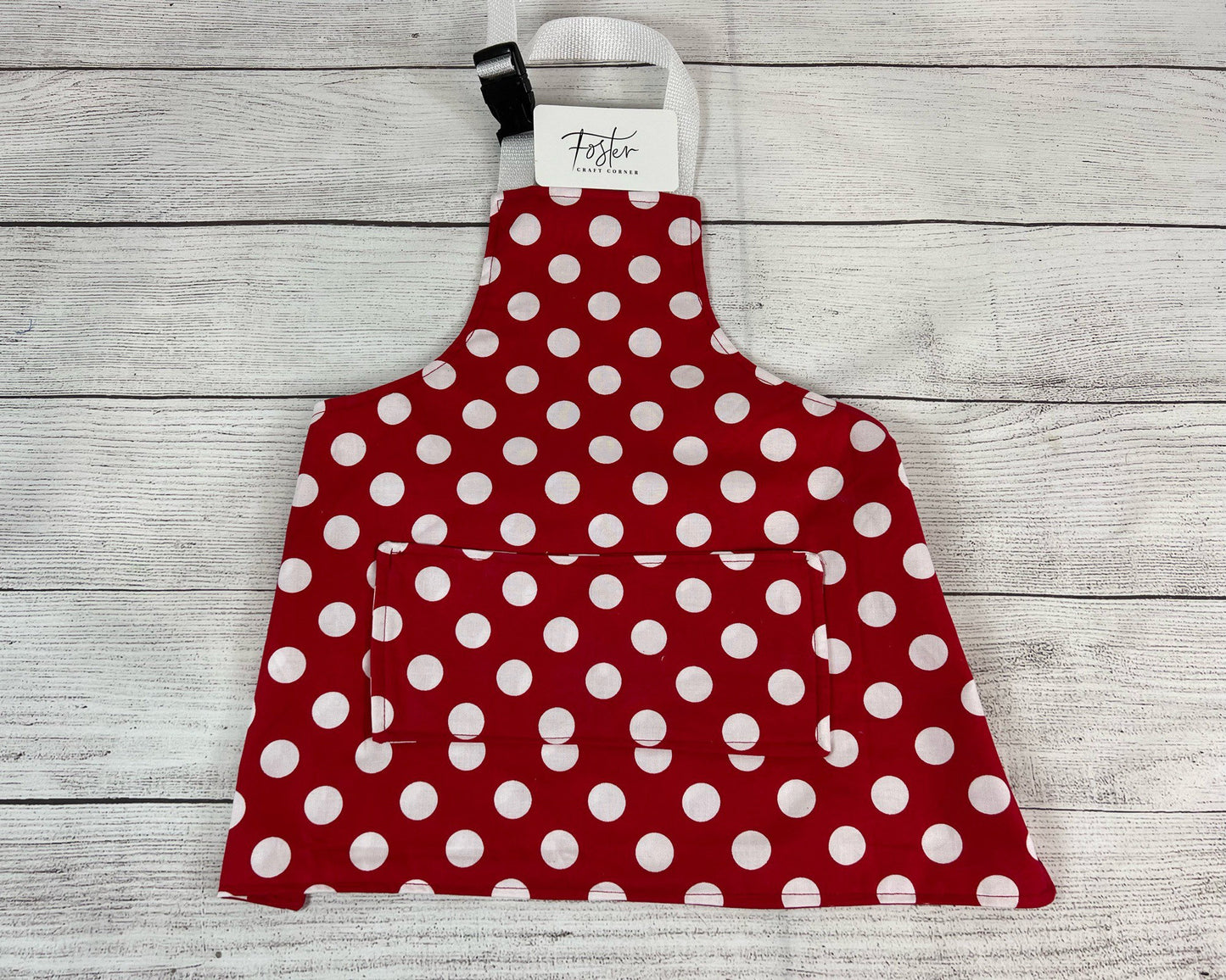 Toddler Apron - Kitchen - Cooking - Early Cooking Skills - Toddler Messes - Toddler Accessories - Polka Dot - Red and White - Small Apron