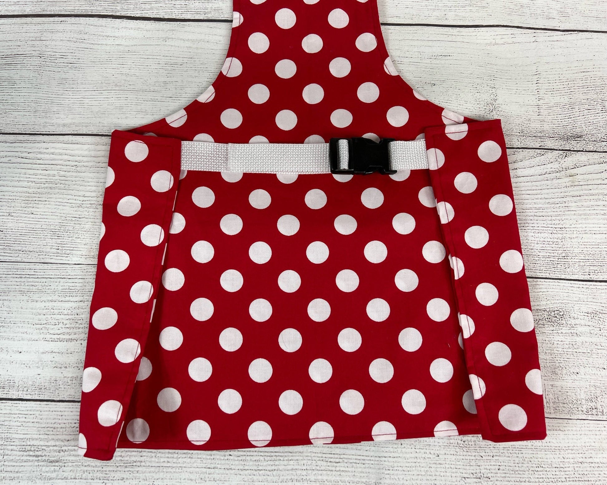 Child Apron - Kitchen - Cooking - Early Cooking Skills - Messes - Child Accessories - Polka Dot - Red and White - Small Apron