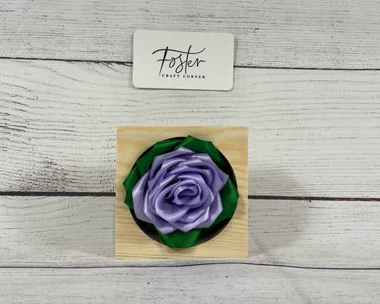 Ribbon Rose Wood Piece - Handmade - Lavender - Valentine's Day - Love - Sustainable Flower - Unique - Gift Ideas - Stocking Stuffer - Pretty