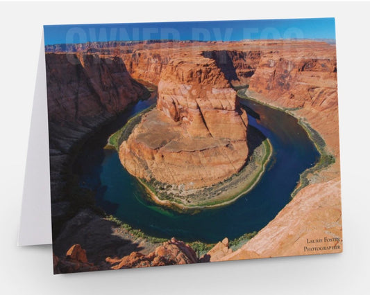 Greeting Card Horseshoe Bend, Arizona Photograph by Laurie Foster- Greeting Card - Unique Cards - Canyon Photography