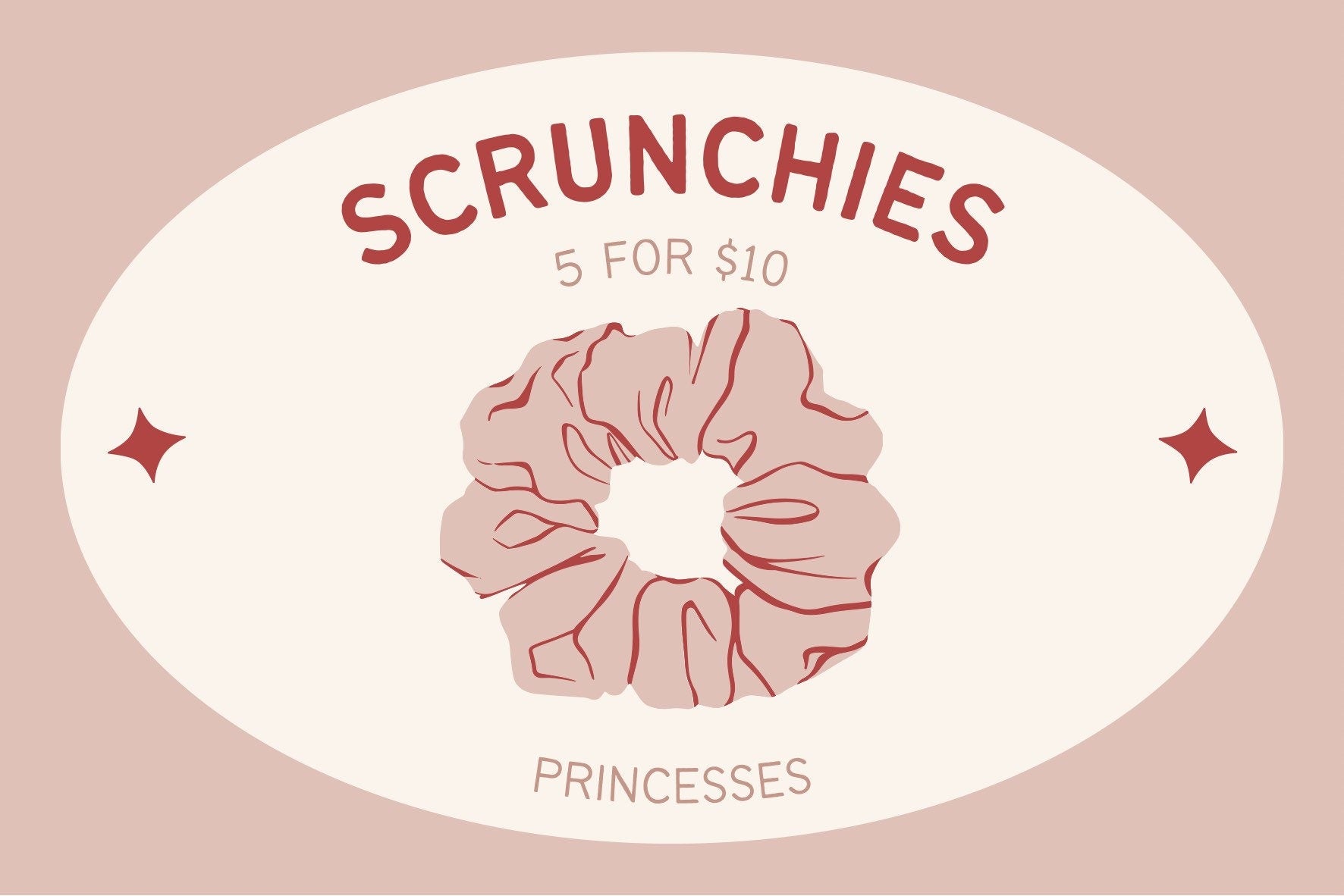 Scrunchies - Surprise - Princesses - Hair Accessories - Fun Hair Piece - Princess Hair - Hair Tie - Long Hair - Princess - Fairy Tale